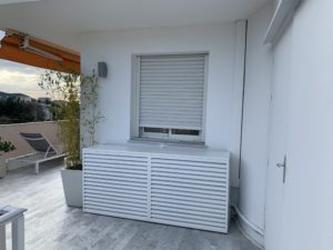 cache climatiseur en aluminium